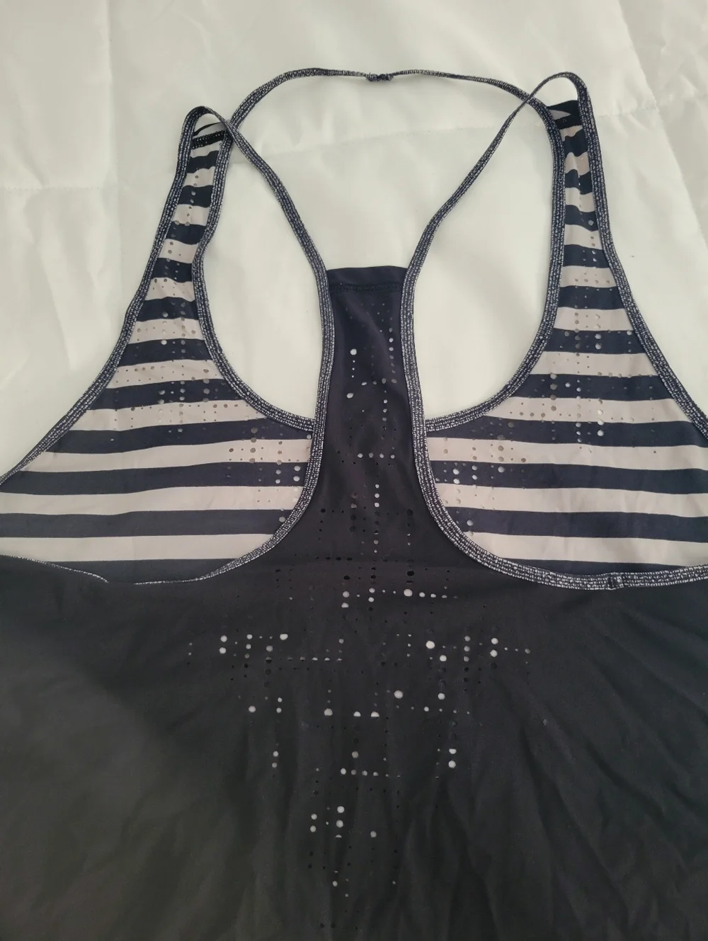 Lululemon Tank Top Water Bound Singlet Apex Black White Striped Racer‎ Back 4